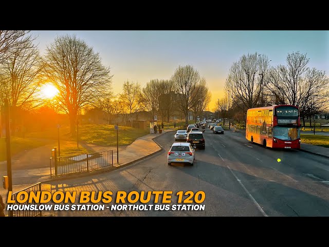 Golden hour London double-decker Bus Ride through West to Northwest, Hounslow to Northolt - Bus 120