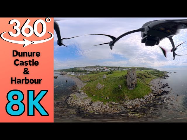 Mind-Blowing 360° Drone Footage Over Scottish Castle Ruins & Fishing Village Harbour