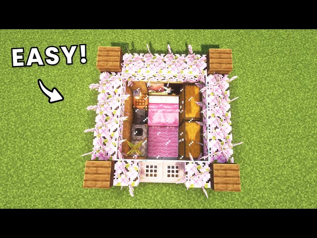 Minecraft I How to Build a Cherry Blossom Underground House !!