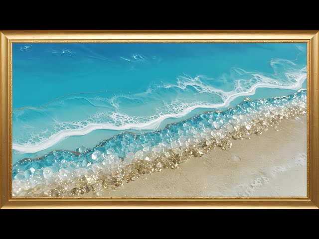 TV Frame Art | Framed Art Screensaver | Ocean Waves Painting