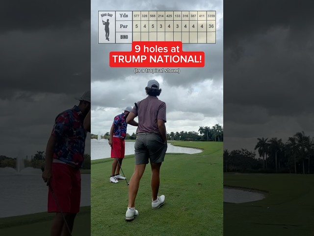 9 holes at trump national🔥 #golfshorts #bluemonster