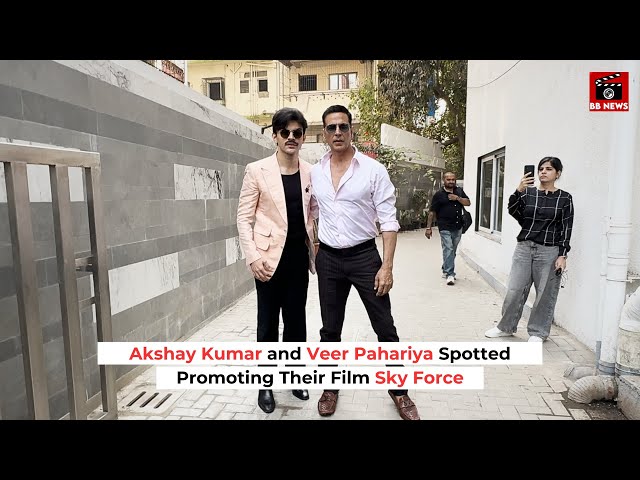 Akshay Kumar and Veer Pahariya Spotted Promoting Their Film Sky Force