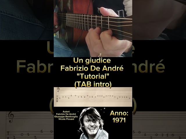 Un giudice Fabrizio De André "Tutorial chitarra" (TAB intro) #tutorialchitarra #guitartabs