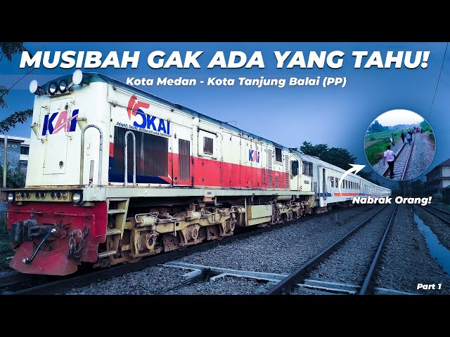 Accidents while riding a train in North Sumatra, Indonesia