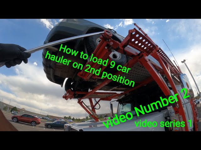 How to load 9 car hauler position number 2.