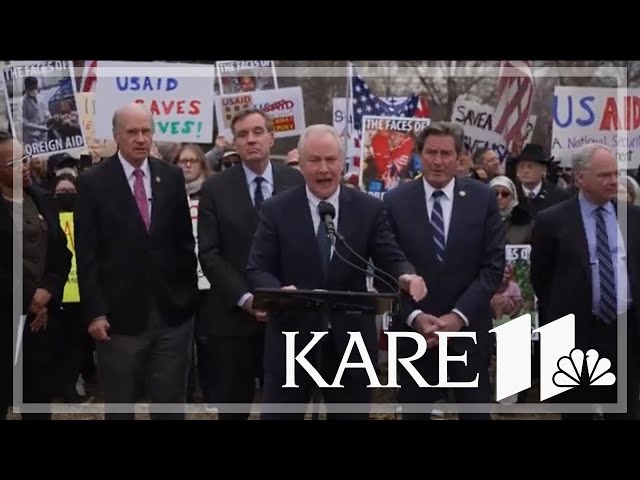 Hundreds gather in Washington, DC, to protest the shuttering of USAID