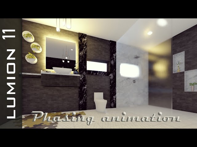 lumion 11 animation (modern bathroom)| lumion animated phasing | Black moon