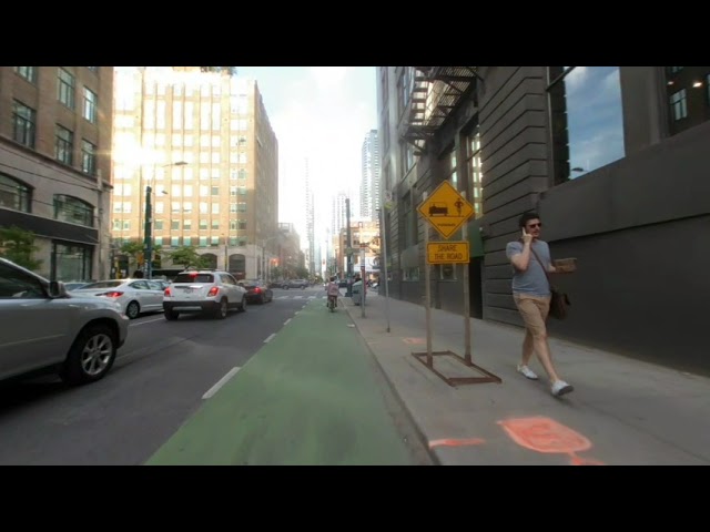 Riding ebike in downtown Toronto VR180