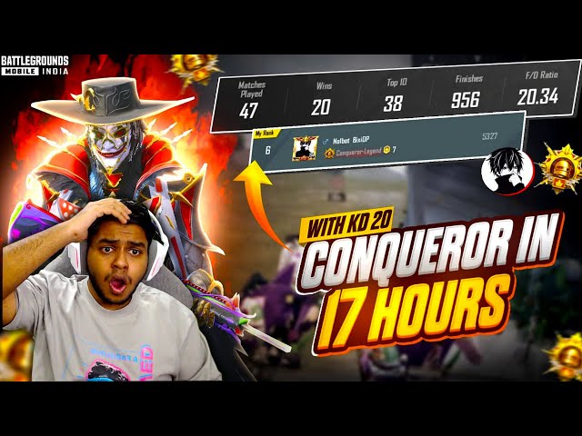 WORLD RECORD 17 HOURS CONQUEROR 20 KD CLOSE RANGE BIXI OP BEST Moments in PUBG Mobile