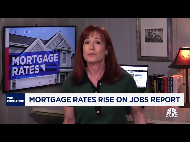 Mortgage rates rise on jobs report