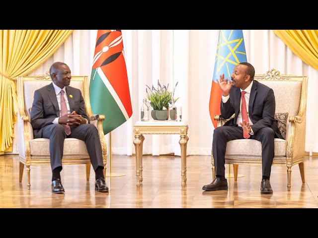 PRESIDENT RUTO MEETS WITH ETHIOPIA'S PRIME MINISTER AT THE NATIONAL PALACE IN ETHIOPIA!