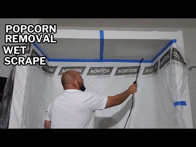 Popcorn ceiling removal wet scape