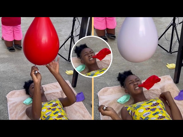 Water Balloon Cutting Challenge!  😂💦  *Face Wash*