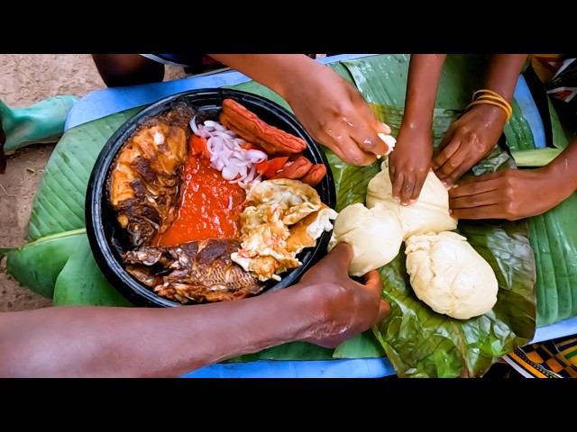 How To Make The Most Easiest & Moist Tasty Fried Tilapia Recipe With Banku In Village #food #africa