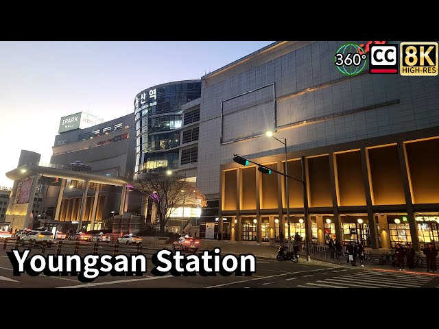 Tour Yongsan Station, Seoul, Korea Travel 8K 360 Video.