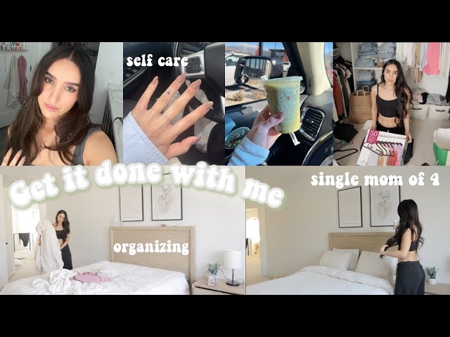 Get It done with Me! Organizing, Grocery Shopping & Self Care// Single mom of four 🫧🧋🎧💕