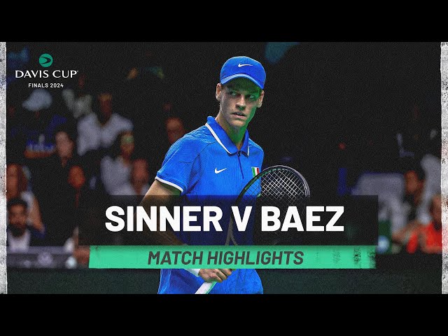 Sebastien Baez v Jannik Sinner Highlights | Argentina v Italy | Davis Cup Finals 2024