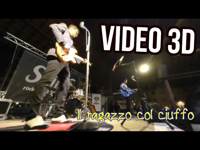 Video 180˚ VR 3d il ragazzo col ciuffo Bass con i the SmileS live rocknroll (Alba motoraduno 2019)