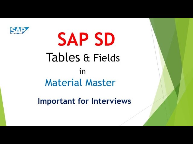 Tables and Fields in Material Master || SAP SD Interview Questions