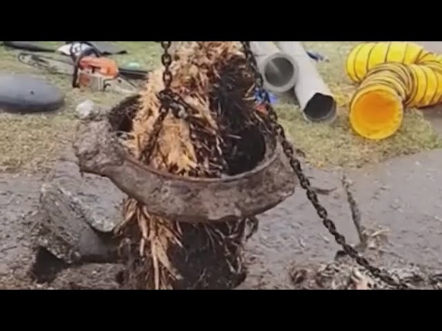 Harris County crews clearing storm drains