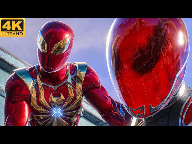 Iron-Spider & Red Mysterio Fight Kraven Hunters Ps5 Slim 4K HDR Spiderman 2