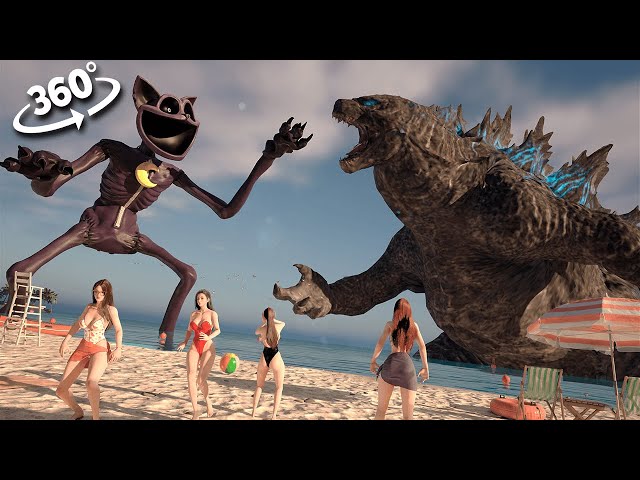 360º Godzilla vs. CatNap in Beach VR life