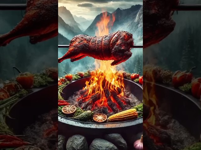 Mountain-Top Tandoor: Mastering Lamb Cooking Techniques! #shorts #food #lamb #village