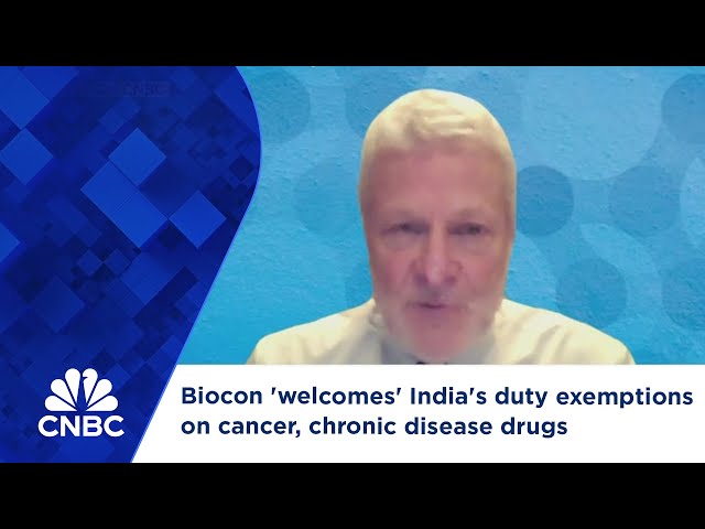 Biocon 'welcomes' India's duty exemptions on cancer, chronic disease drugs