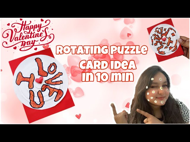 Easy Valentine's Day Card Idea | Rotating Puzzle Card Idea #valentinescard #valentinesday #diy