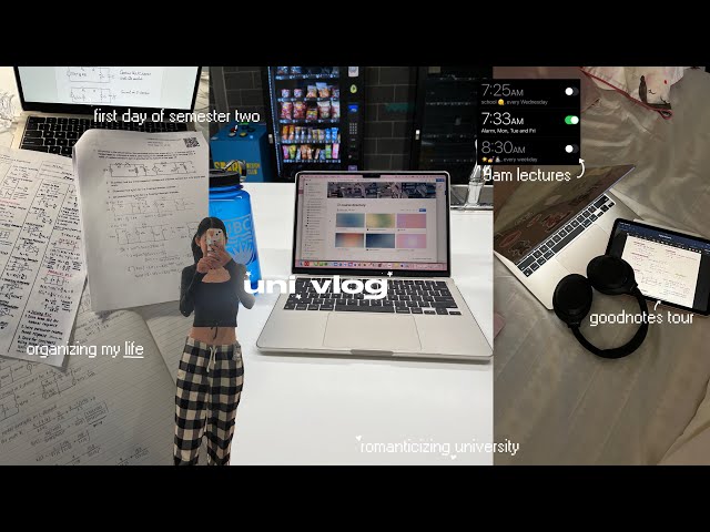 FIRST DAY OF UNI (2nd semester) 🎧🖇️ engineering uni vlog, goodnotes tour, lectures, studying