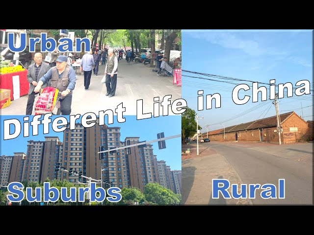 How different can life be in the urban, suburban, and rural areas of the same city in China?