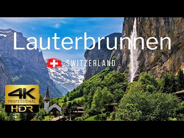 Lauterbrunnen Switzerland 4k HDR | Relaxing music 🇨🇭🐄