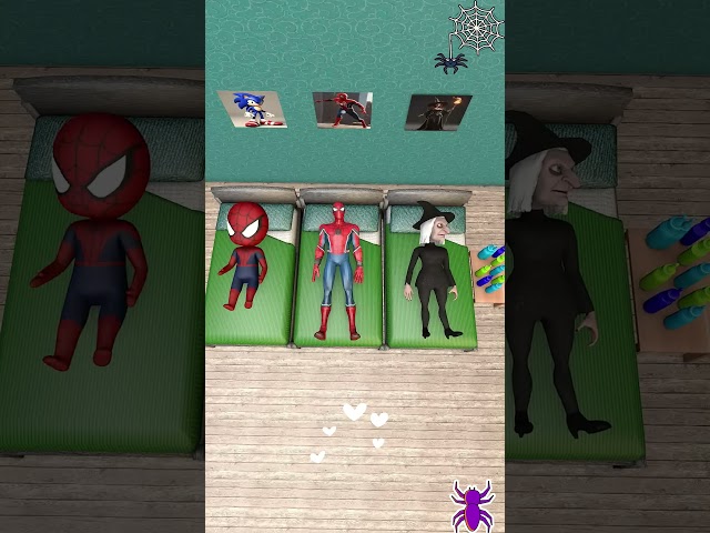 The witch and spider man calm the spidey #animation #cartoon #spiderman#SpiderFun #gta5