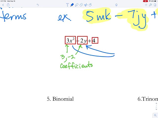 Unit 2 - Algebra: Lesson 2.1 - Monomials and Polynomials, Degree of a Polynomial