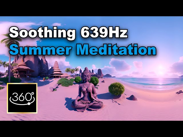 Soothing 639Hz Summer Meditation: Palm Trees & Gentle Beach Waves