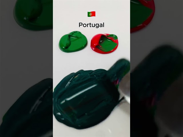 What color will be from the Portugal flag? #paintmixing #colormixing #satisfying #asmrart