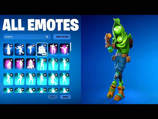 PEABODY Outfit Showcase with All Fortnite Dances & Emotes! (Take The l, Orange justice,Popular Vibe)