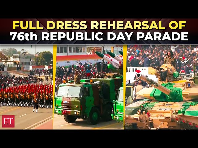 Full dress rehearsal of 76th Republic Day Parade on Kartavya Path | Watch