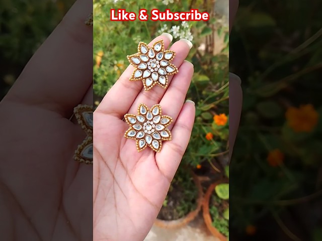 Trending kundan earrings making ✨@craftandartbangla #diy #subscribe #shorts #ytshorts #trending