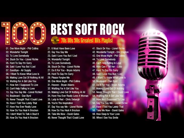 Top 100 Greatest Hits Soft Rock 🎙 Phil Collions, Eric Clapton, Lobo, Steve Perry, Orleans