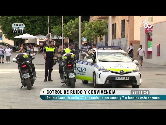 241126 #PolicíaLocalMálaga #Denuncias #Ruido #Convivencia Centro Teatinos Huelin 📺Canal Málaga