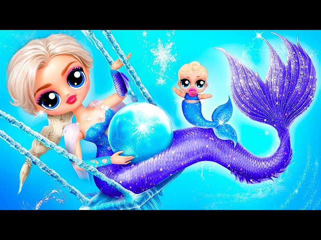 Elsa and Anna are Mermaids! Frozen DIYs & LOL Doll Crafts