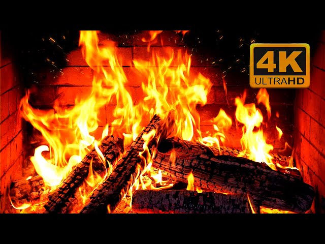 Birchwood Crackling Fireplace (4K Ultra HD)