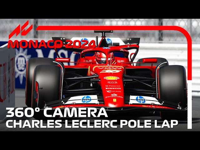 360° VIDEO: Charles Leclerc's Onboard Pole Lap | 2024 Monaco Grand Prix | #assettocorsa