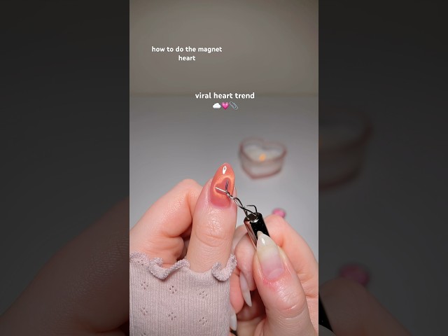 VIRAL MAGNET HEART NAIL TUTORIAL 📎💗 #nails #asmr