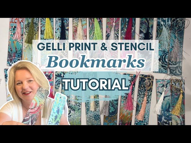 "Making Handmade Bookmarks: Gelli Prints, Stencil, and Pen Detail" Step by Step