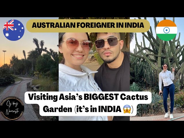 Australian Indian Couple Visit Cactus Garden, Chandigarh 🇮🇳 FOREIGNER IN INDIA