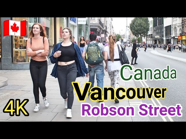 🇨🇦【HDR 4K】Vancouver WALK: ROBSON STREET Robson Street Walking Tour! Vancouver BC 🇨🇦