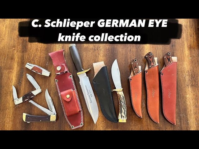 Revealing a Carl Schlieper GERMAN EYE collection of pocket and fixed blade knives - Survival Knife