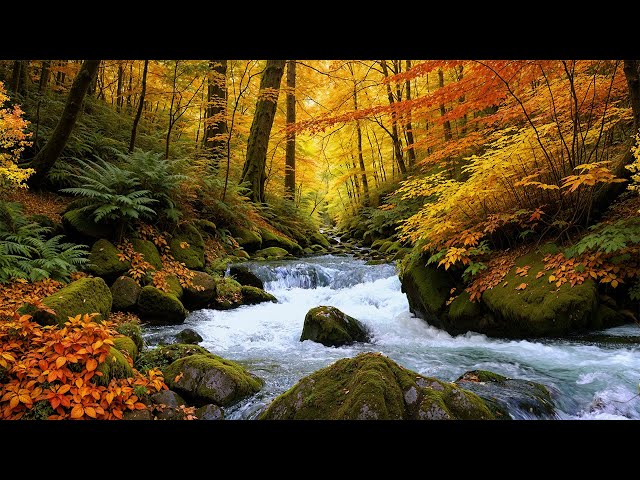 Relaxing forest sounds with birds chirping and river sounds